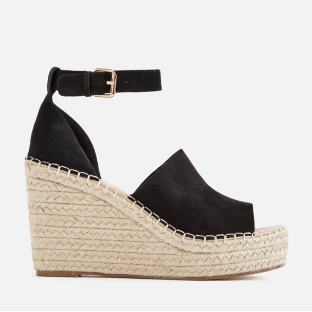JustFab Macey Black Wedges